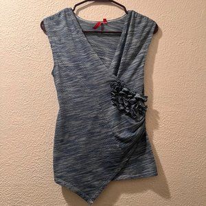 Anthropologie One September Blue Sleeveless Blouse V-Neck Tank Top,‎ Size M